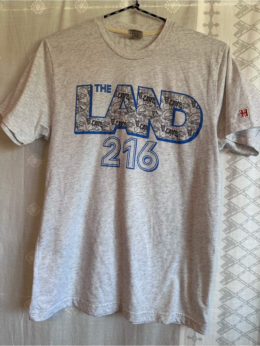 Cleveland Cavs HOMAGE Light Gray 'THE LAND 216' Graphic Short Sleeve Tee